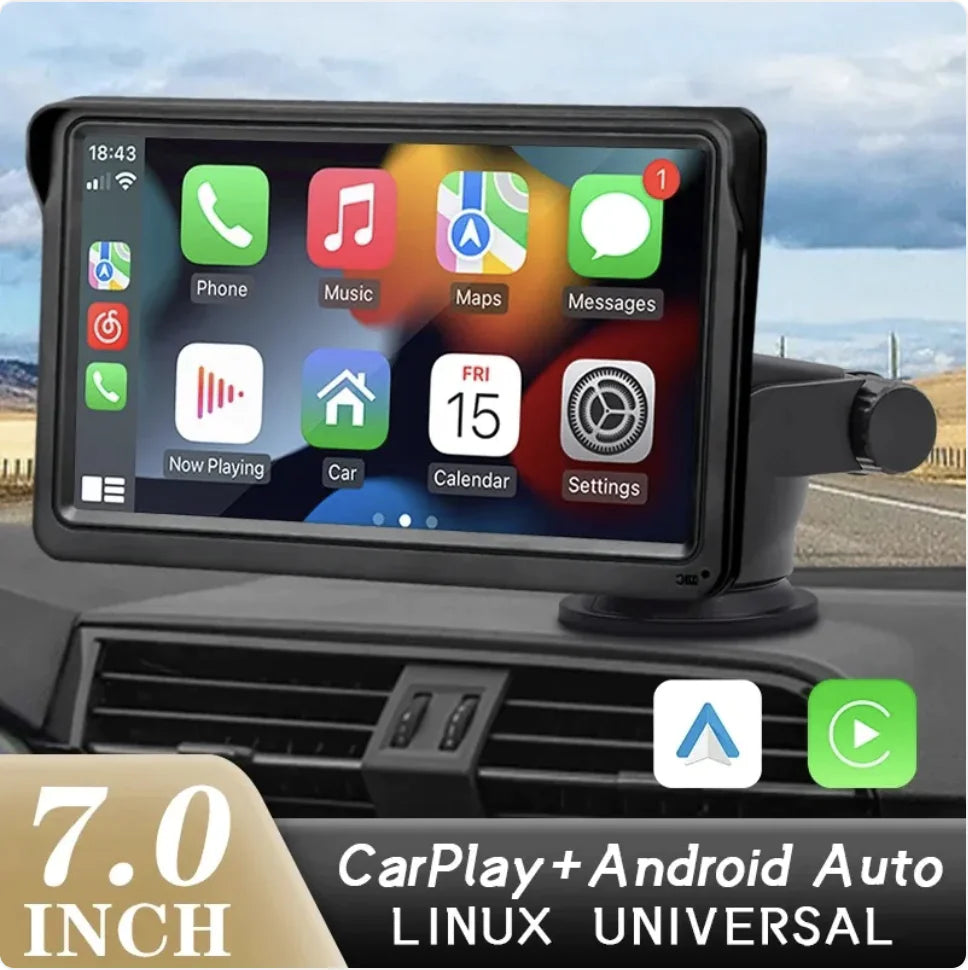 Écran CarPlay sans fil 7 pouces avec support